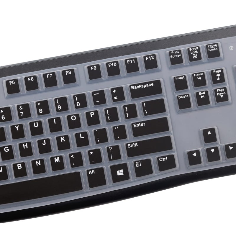 MUBUY-GOL Silicone Keyboard Cover for Logitech K120 & MK120 Ergonomic Desktop USB Wired Keyboard, Logitech K120 & MK120 Keyboard Protective Skin US Layout (NOT Fit Other Model) -Black - Image 3